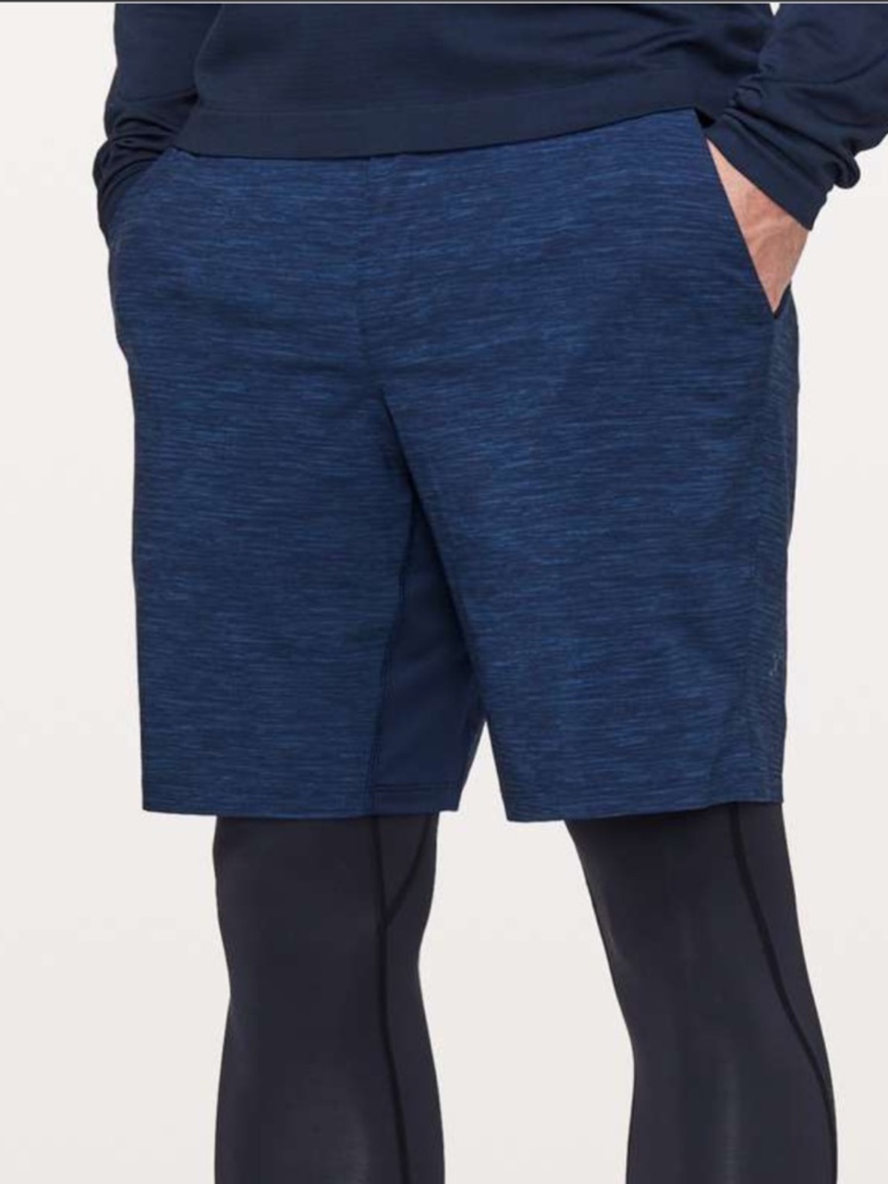Lululemon T.H.E. Short *Linerless 9" Updated
Heather Allover Iron Blue True Navy